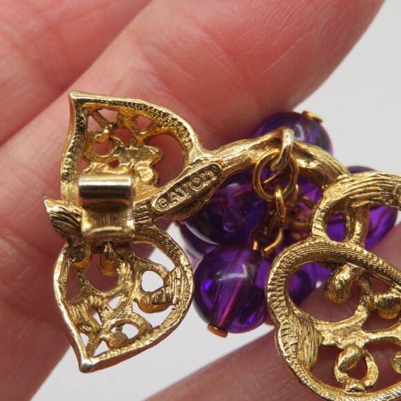 Vintage Avon Signed Grape Vine Brooch - Picture 5 of 10